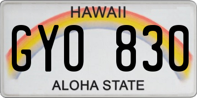 HI license plate GYO830