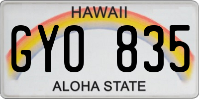 HI license plate GYO835