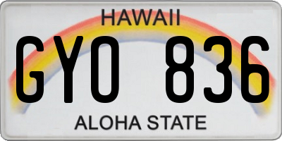 HI license plate GYO836