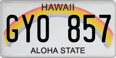 HI license plate GYO857