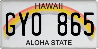 HI license plate GYO865