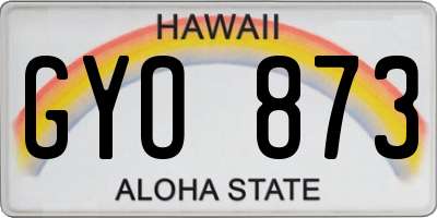 HI license plate GYO873