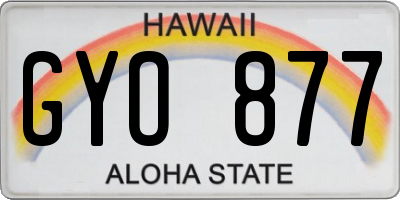 HI license plate GYO877