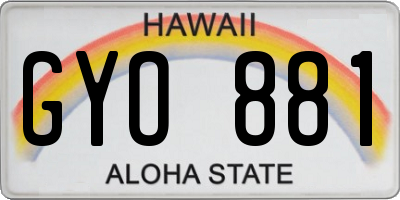 HI license plate GYO881