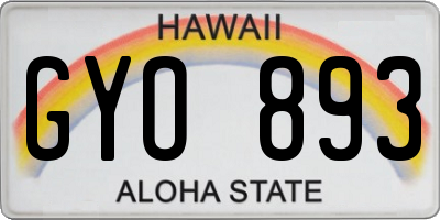 HI license plate GYO893
