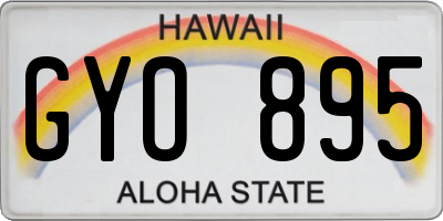 HI license plate GYO895