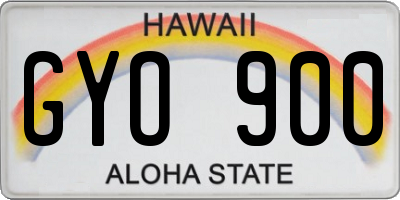 HI license plate GYO900