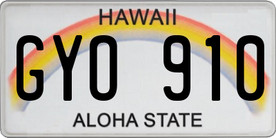 HI license plate GYO910