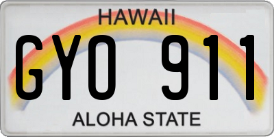 HI license plate GYO911