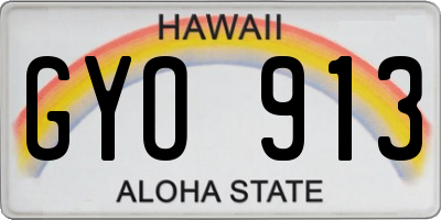 HI license plate GYO913