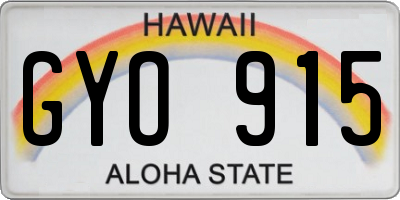 HI license plate GYO915