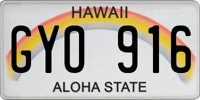 HI license plate GYO916