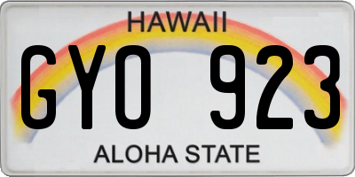 HI license plate GYO923