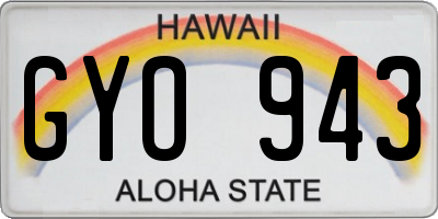 HI license plate GYO943