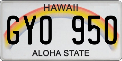 HI license plate GYO950