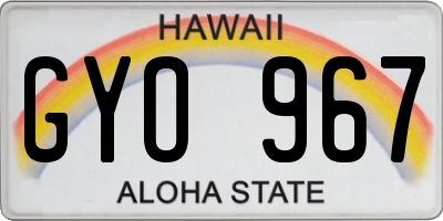HI license plate GYO967