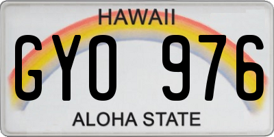 HI license plate GYO976
