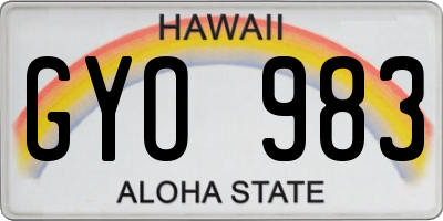 HI license plate GYO983