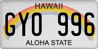 HI license plate GYO996