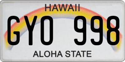 HI license plate GYO998