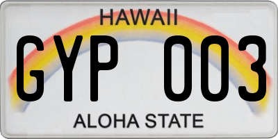 HI license plate GYP003