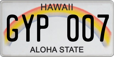 HI license plate GYP007