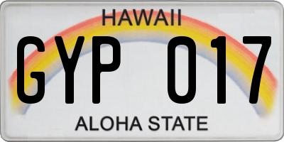 HI license plate GYP017