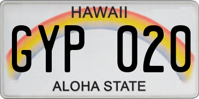 HI license plate GYP020