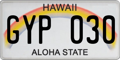 HI license plate GYP030