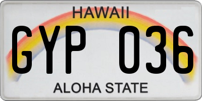 HI license plate GYP036