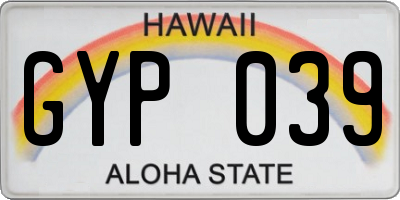 HI license plate GYP039