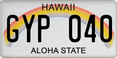 HI license plate GYP040