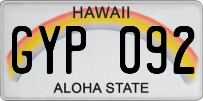 HI license plate GYP092