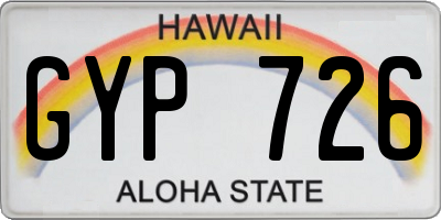 HI license plate GYP726