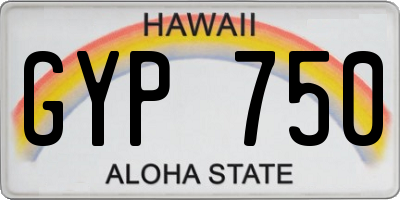 HI license plate GYP750