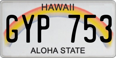 HI license plate GYP753