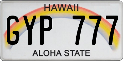 HI license plate GYP777