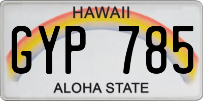 HI license plate GYP785