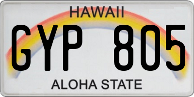 HI license plate GYP805