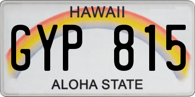 HI license plate GYP815