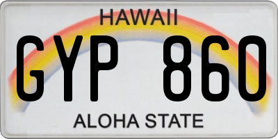 HI license plate GYP860