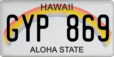 HI license plate GYP869