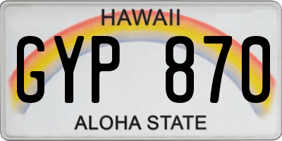 HI license plate GYP870