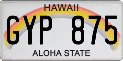 HI license plate GYP875