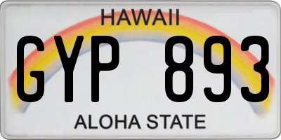 HI license plate GYP893