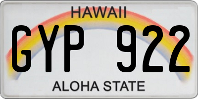 HI license plate GYP922