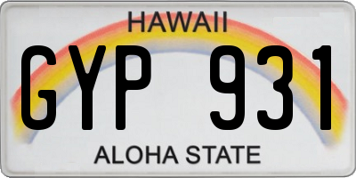 HI license plate GYP931