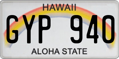 HI license plate GYP940