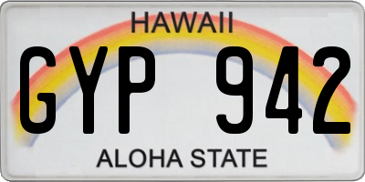 HI license plate GYP942