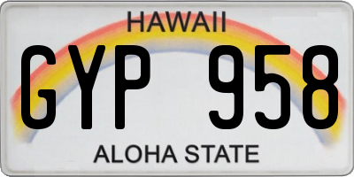HI license plate GYP958